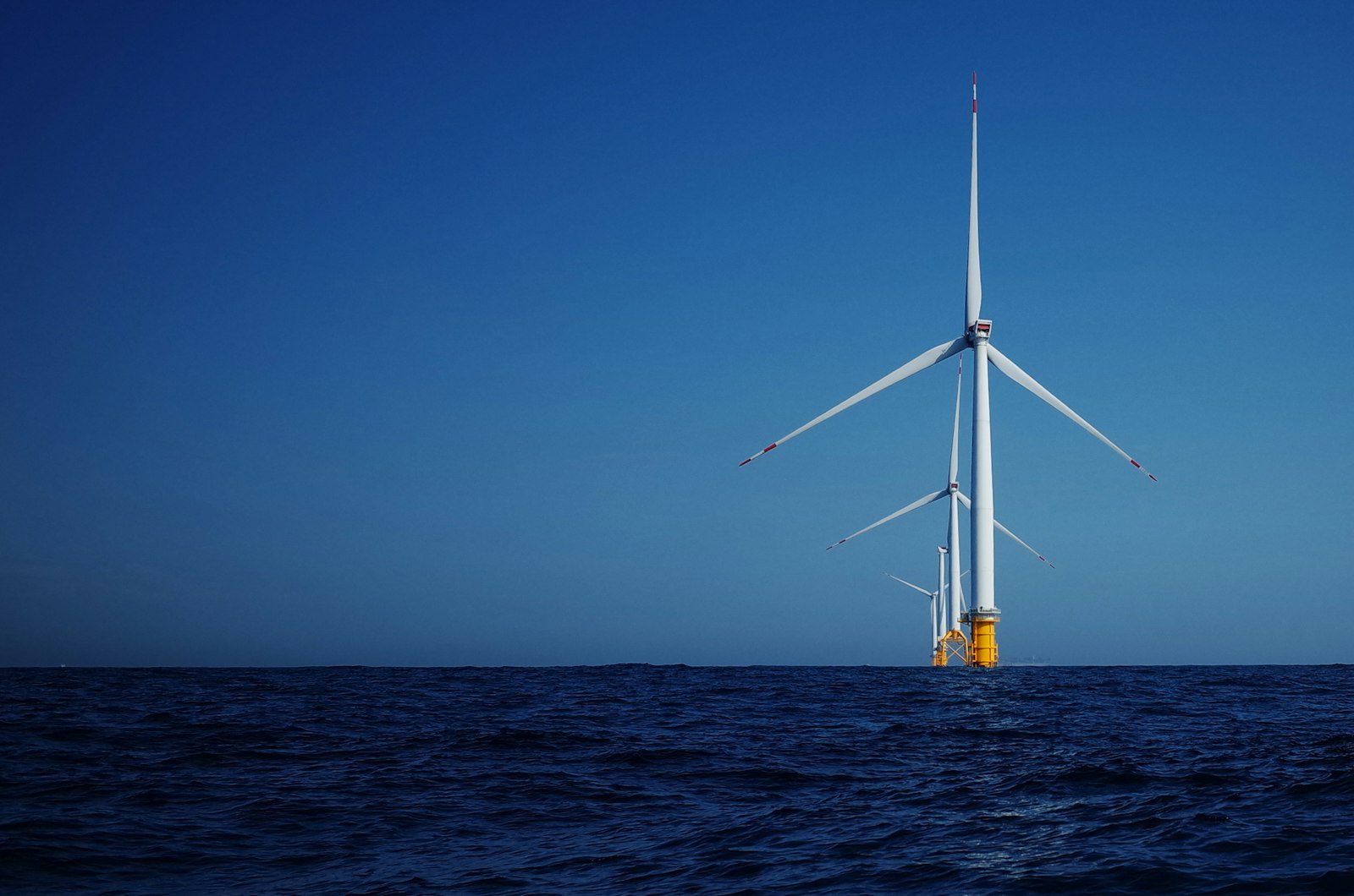 Offshore wind turbines at sea